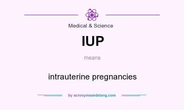 What does IUP mean? It stands for intrauterine pregnancies