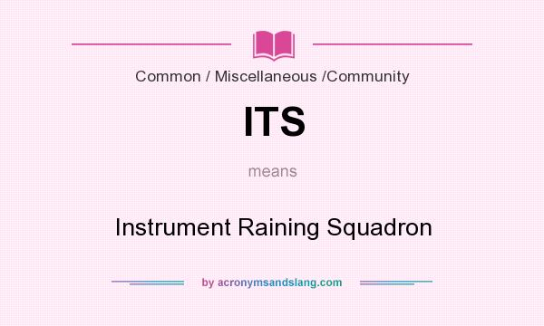 What does ITS mean? It stands for Instrument Raining Squadron