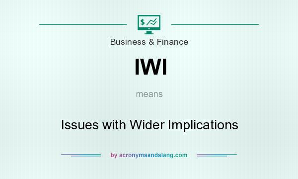What does IWI mean? It stands for Issues with Wider Implications