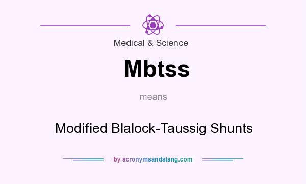 What does Mbtss mean? It stands for Modified Blalock-Taussig Shunts