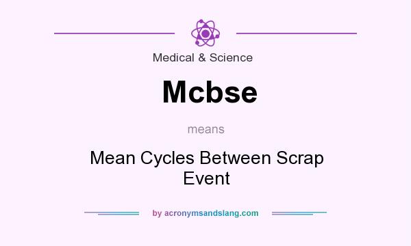 What does Mcbse mean? It stands for Mean Cycles Between Scrap Event