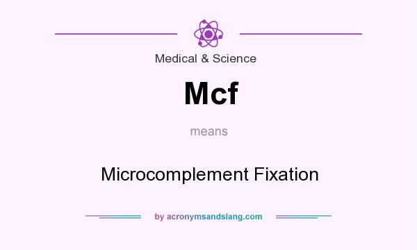 What does Mcf mean? It stands for Microcomplement Fixation