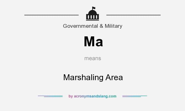 What does Ma mean? It stands for Marshaling Area