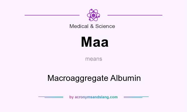 What does Maa mean? It stands for Macroaggregate Albumin