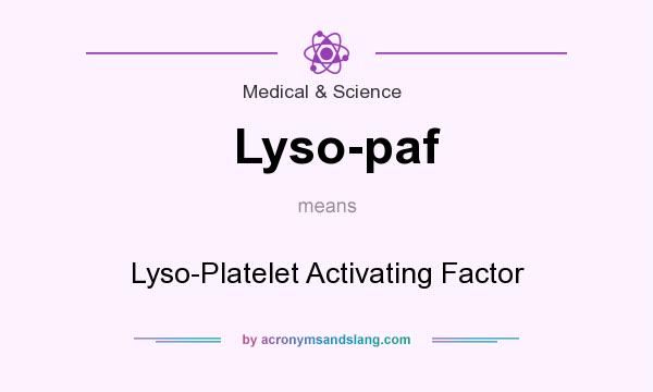 What does Lyso-paf mean? It stands for Lyso-Platelet Activating Factor