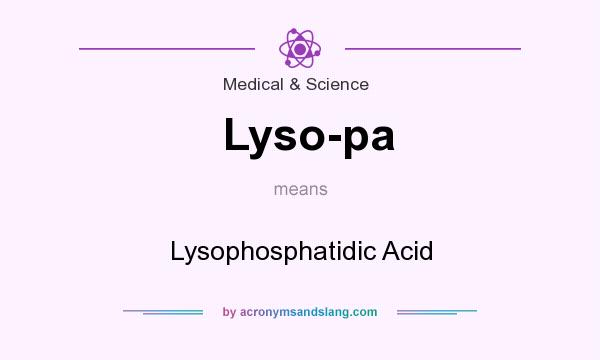 What does Lyso-pa mean? It stands for Lysophosphatidic Acid