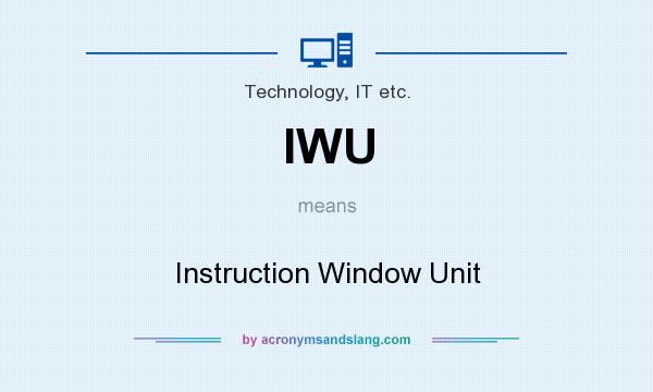 What does IWU mean? It stands for Instruction Window Unit