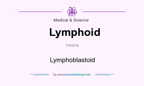 What does Lymphoid mean? It stands for Lymphoblastoid