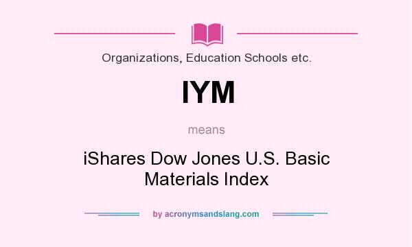 What does IYM mean? It stands for iShares Dow Jones U.S. Basic Materials Index