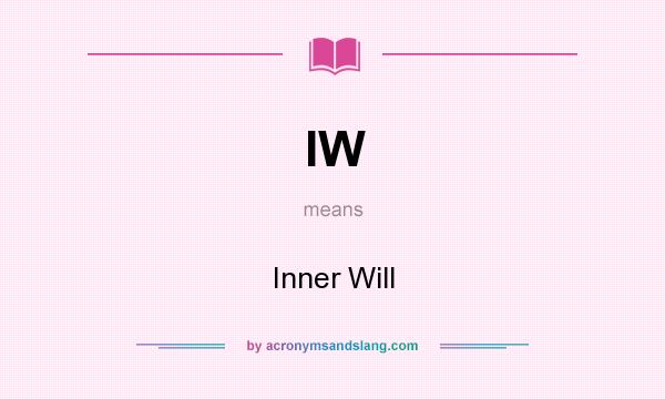 What does IW mean? It stands for Inner Will