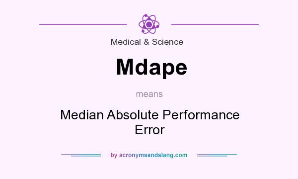 What does Mdape mean? It stands for Median Absolute Performance Error