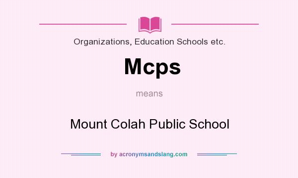 What does Mcps mean? It stands for Mount Colah Public School