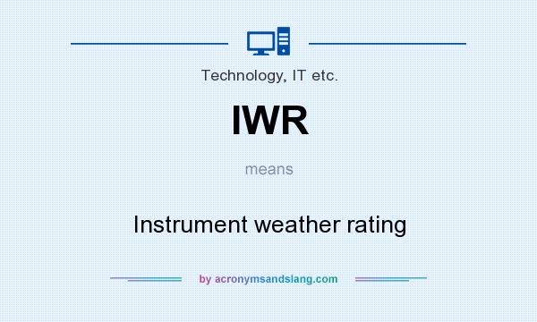 What does IWR mean? It stands for Instrument weather rating