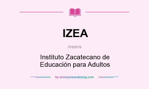 What does IZEA mean? It stands for Instituto Zacatecano de Educación para Adultos