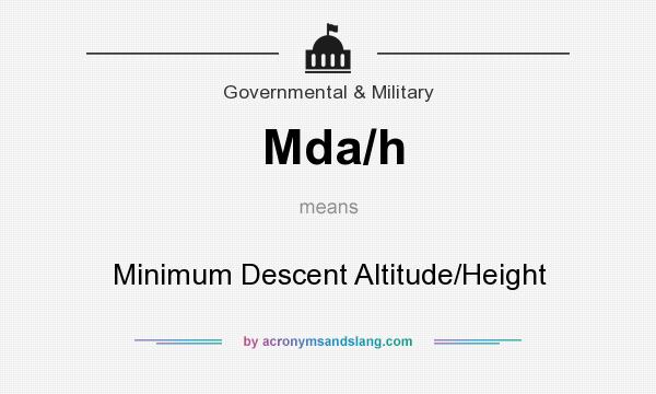 What does Mda/h mean? It stands for Minimum Descent Altitude/Height