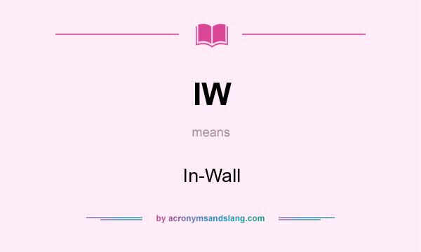 What does IW mean? It stands for In-Wall