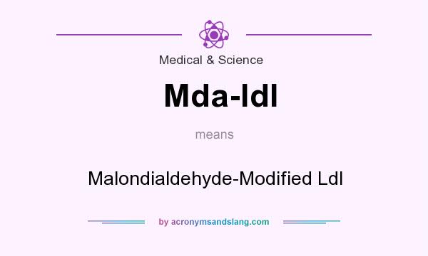 What does Mda-ldl mean? It stands for Malondialdehyde-Modified Ldl