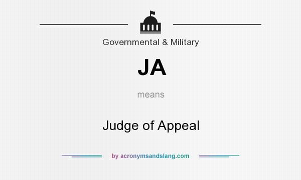 What does JA mean? It stands for Judge of Appeal