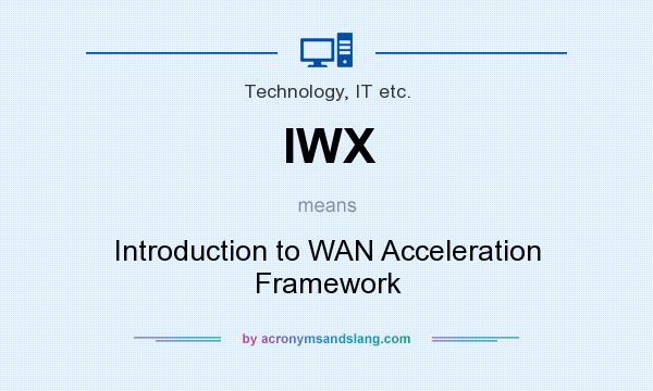 What does IWX mean? It stands for Introduction to WAN Acceleration Framework