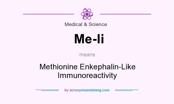 What does Me-li mean? It stands for Methionine Enkephalin-Like Immunoreactivity