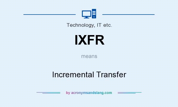 What does IXFR mean? It stands for Incremental Transfer