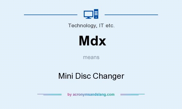 What does Mdx mean? It stands for Mini Disc Changer
