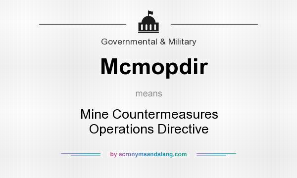 What does Mcmopdir mean? It stands for Mine Countermeasures Operations Directive