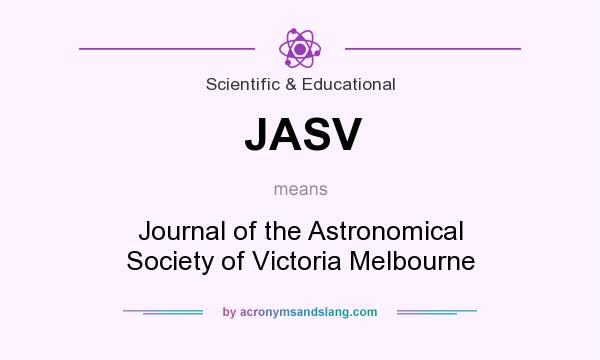 What does JASV mean? It stands for Journal of the Astronomical Society of Victoria Melbourne