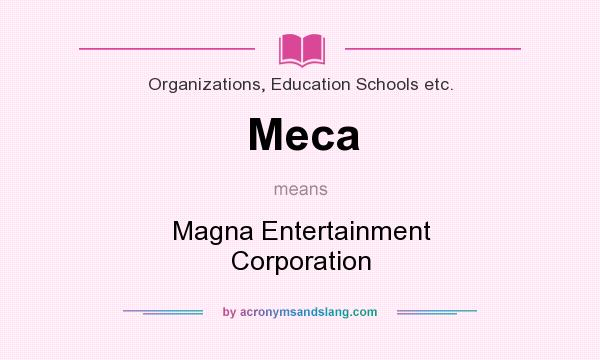 What does Meca mean? It stands for Magna Entertainment Corporation