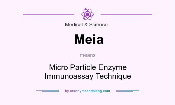 What does Meia mean? It stands for Micro Particle Enzyme Immunoassay Technique
