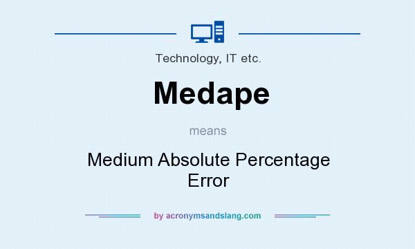 What does Medape mean? It stands for Medium Absolute Percentage Error