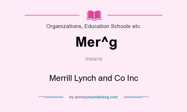 What does Mer^g mean? It stands for Merrill Lynch and Co Inc
