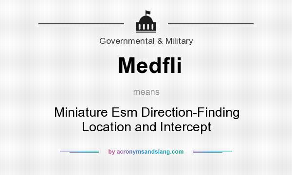 What does Medfli mean? It stands for Miniature Esm Direction-Finding Location and Intercept