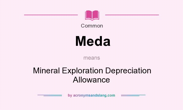What does Meda mean? It stands for Mineral Exploration Depreciation Allowance