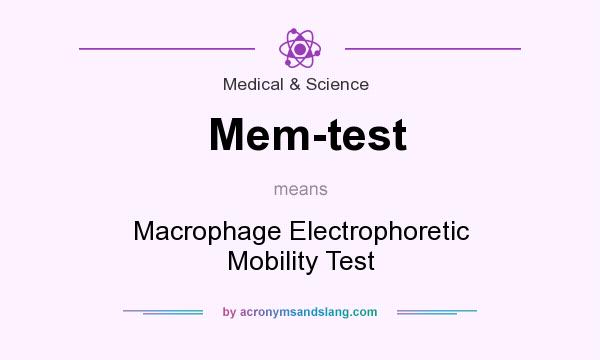 What does Mem-test mean? It stands for Macrophage Electrophoretic Mobility Test
