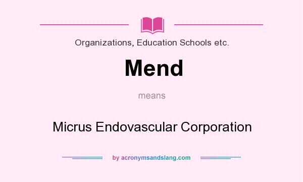 Mend meaning