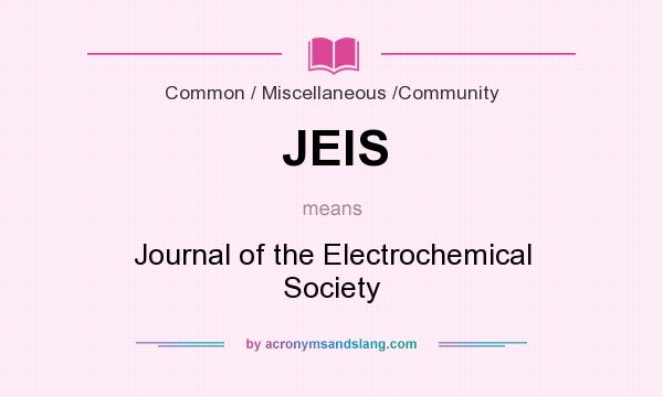What does JElS mean? It stands for Journal of the Electrochemical Society