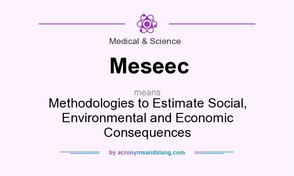 What does Meseec mean? It stands for Methodologies to Estimate Social, Environmental and Economic Consequences