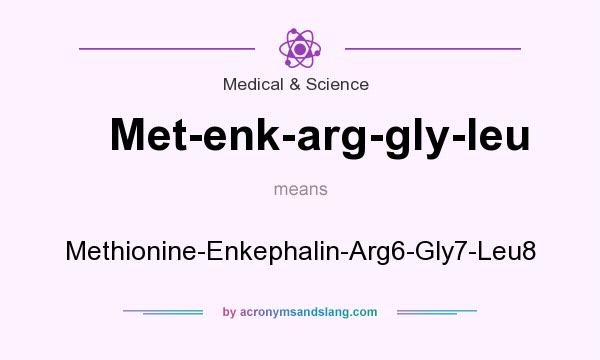 What does Met-enk-arg-gly-leu mean? It stands for Methionine-Enkephalin-Arg6-Gly7-Leu8