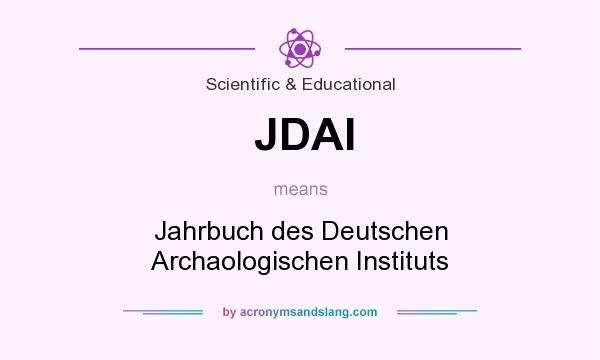 What does JDAI mean? It stands for Jahrbuch des Deutschen Archaologischen Instituts