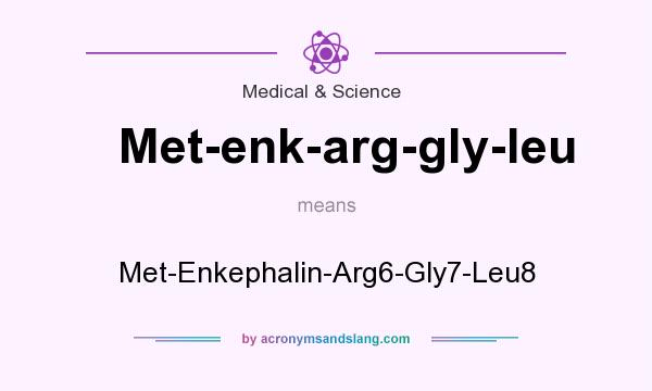 What does Met-enk-arg-gly-leu mean? It stands for Met-Enkephalin-Arg6-Gly7-Leu8