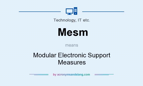 What does Mesm mean? It stands for Modular Electronic Support Measures