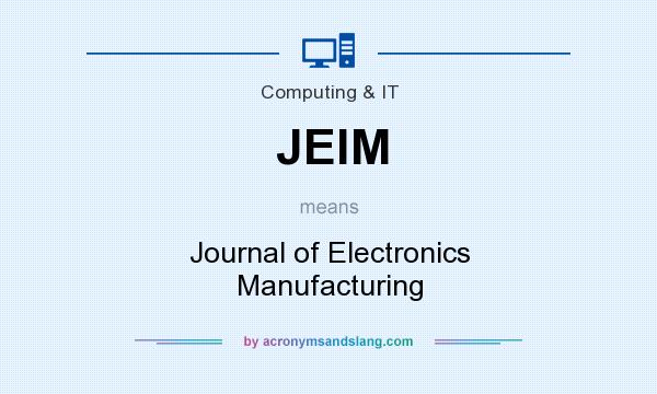 What does JElM mean? It stands for Journal of Electronics Manufacturing