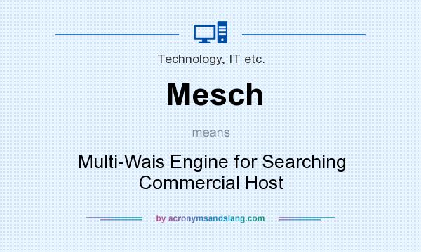 What does Mesch mean? It stands for Multi-Wais Engine for Searching Commercial Host