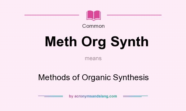 What does Meth Org Synth mean? It stands for Methods of Organic Synthesis
