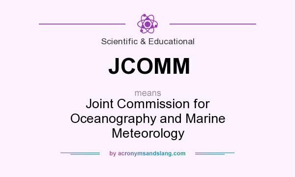 What does JCOMM mean? It stands for Joint Commission for Oceanography and Marine Meteorology