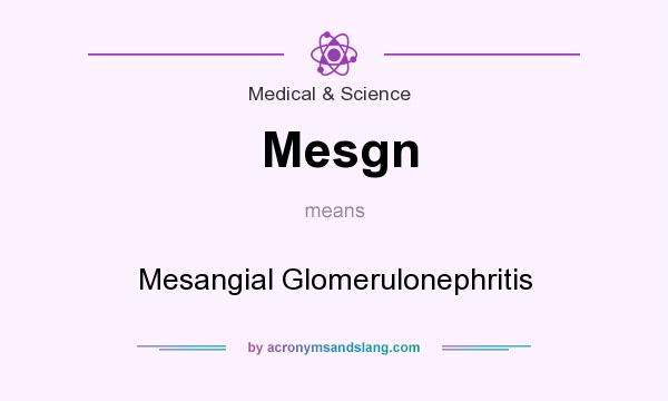 What does Mesgn mean? It stands for Mesangial Glomerulonephritis