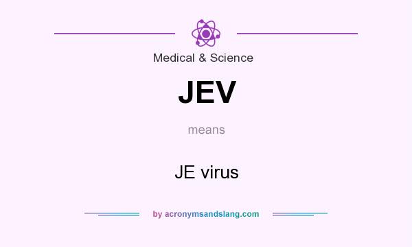 What does JEV mean? It stands for JE virus