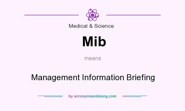 What does Mib mean? It stands for Management Information Briefing