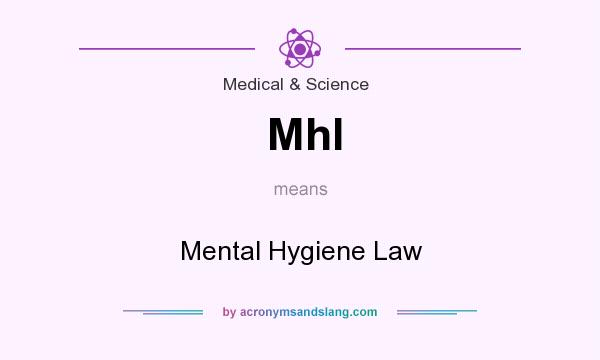 What does Mhl mean? It stands for Mental Hygiene Law